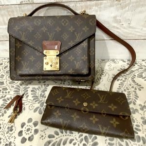 Vintage Louis Vuitton bag with crossbody strap and wallet Pre loved